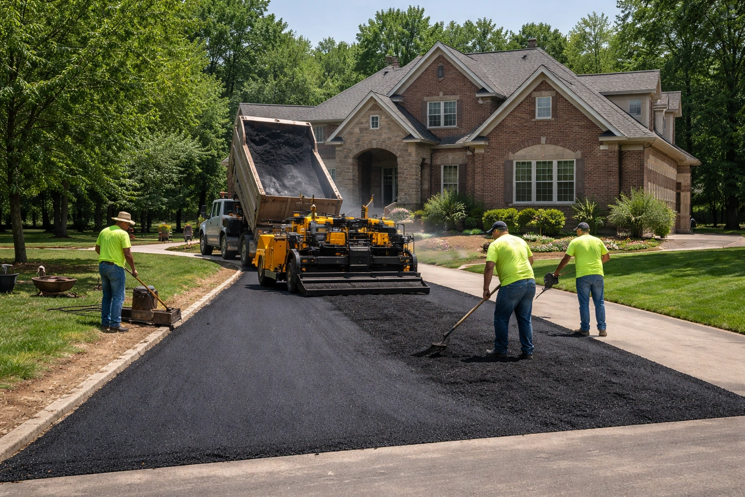 New asphalt driveway installation in Columbia Tennessee by J&J Asphalt
