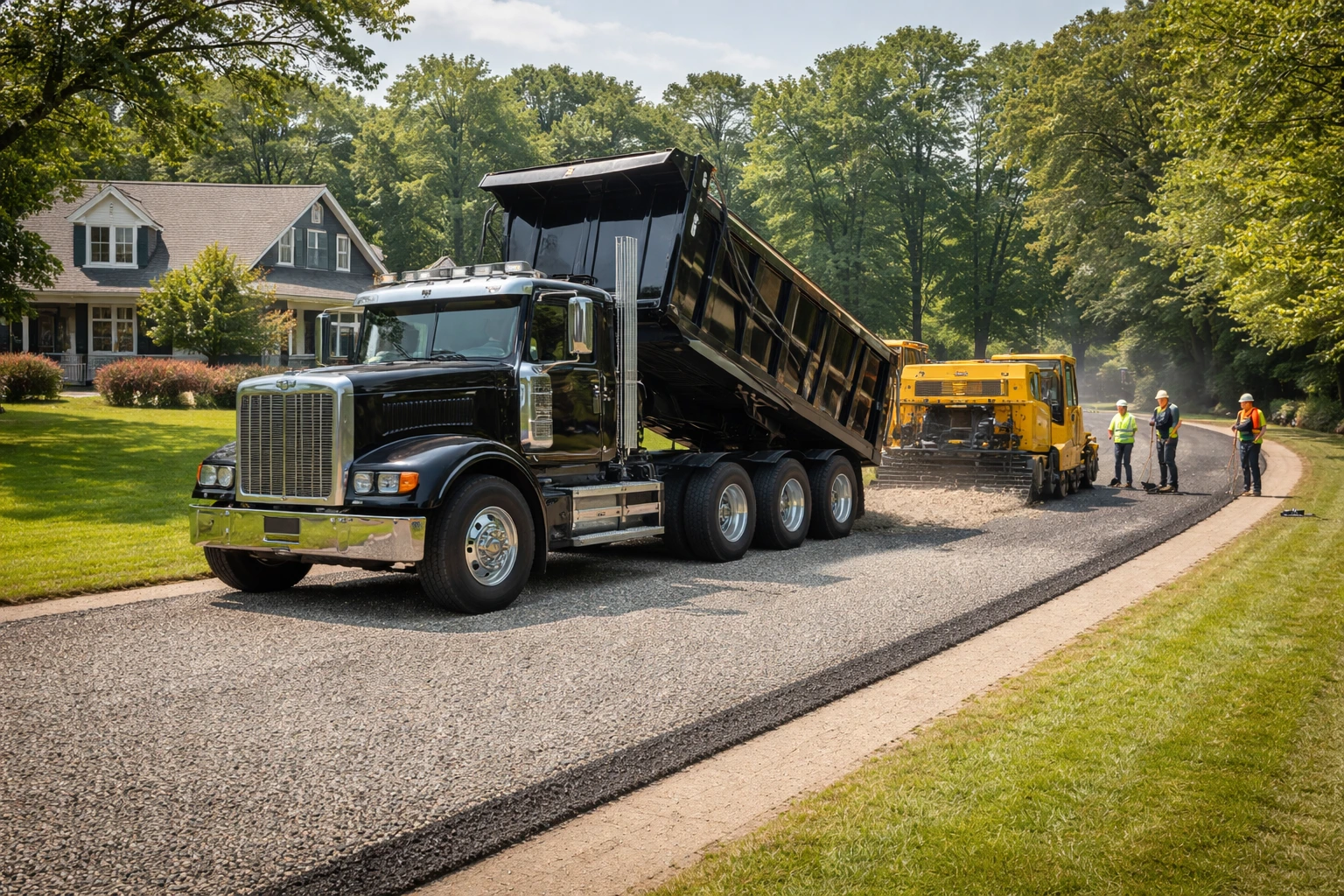 Tar and chip driveway installation in Columbia Tennessee by J&J Asphalt